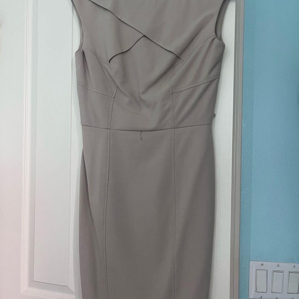 Calvin Klein Tan Asymmetrical Sheath Dress